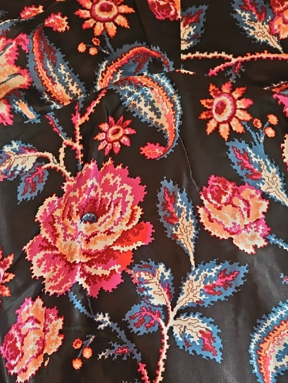 Anthropologie The Jocelyn Black  Pink Floral Sleeveless Slip Midi Dress by Maeve - Picture 5 of 7